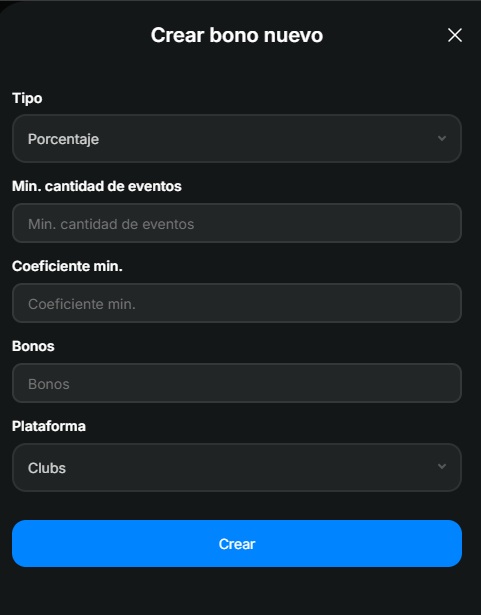 Configuración de bono