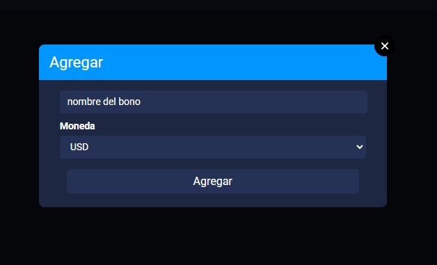 opción + para agregar bono