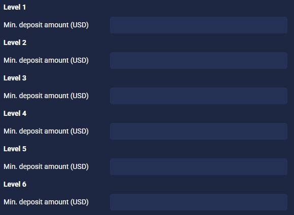 Configuración de valor mínimo de recarga por niveles