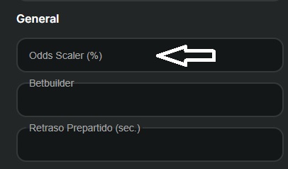 Selección de proyecto en backoffice/ limites/ odds scaler