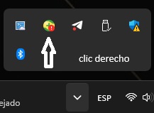 imagen menú inferior derecho de windows