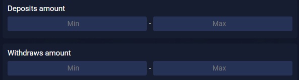 Deposit & withdraw amount