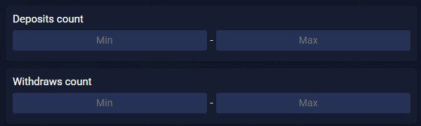 Deposit & withdraw count